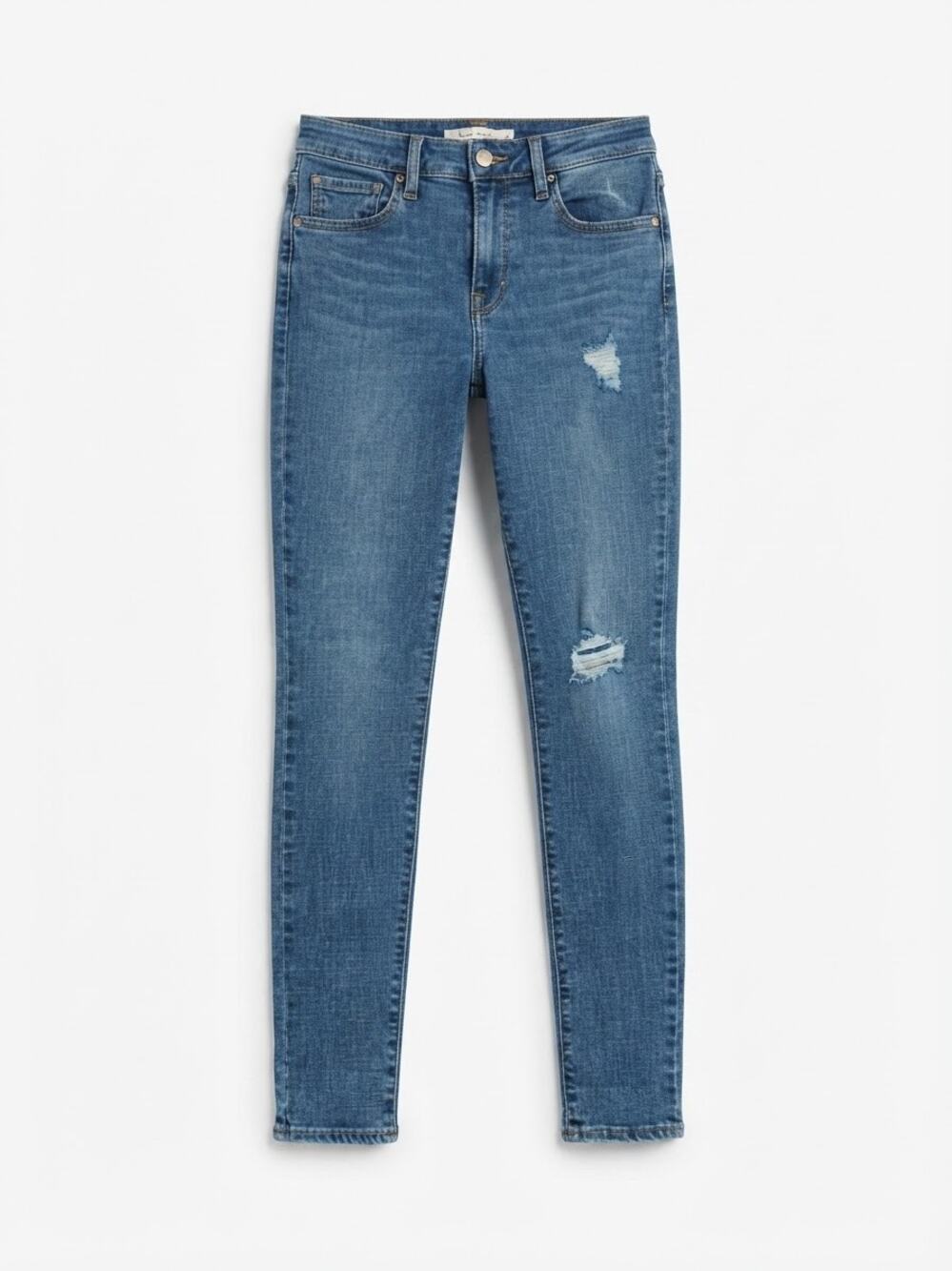 Levi's 721 Women Jeans 25 High Rise Skinny Distressed Blue Denim Casual Everyday